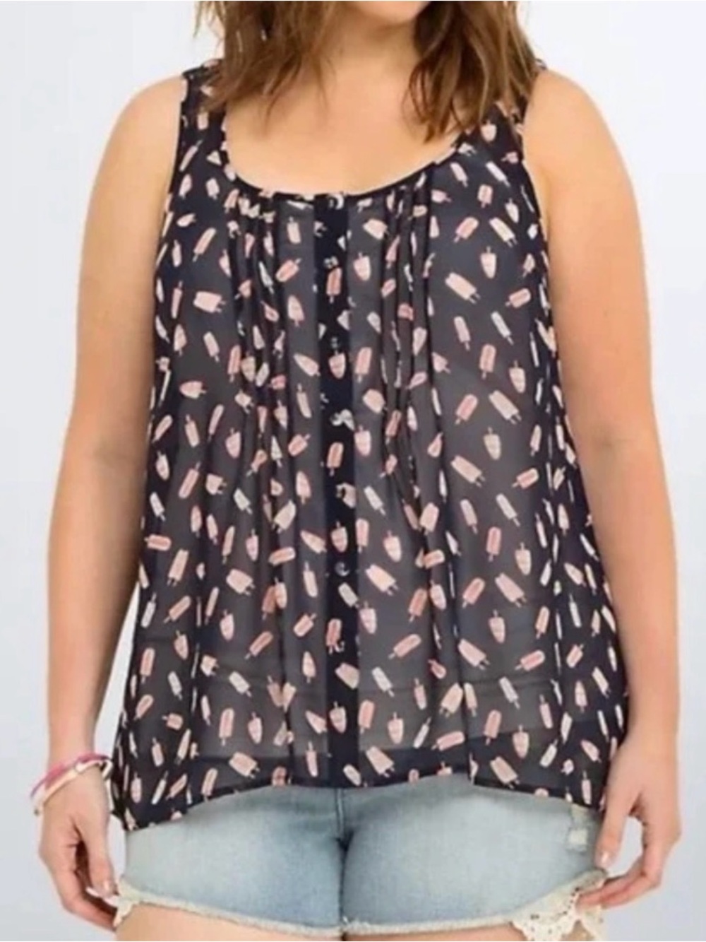 Torrid Popsicle Print Sheer Tank Top